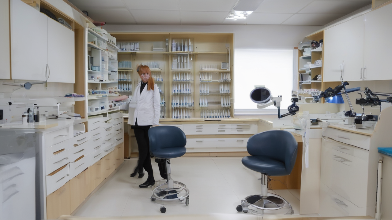 Zbliżenie na oko podczas badania optometrycznego z widocznym nowoczesnym sprzętem diagnostycznym